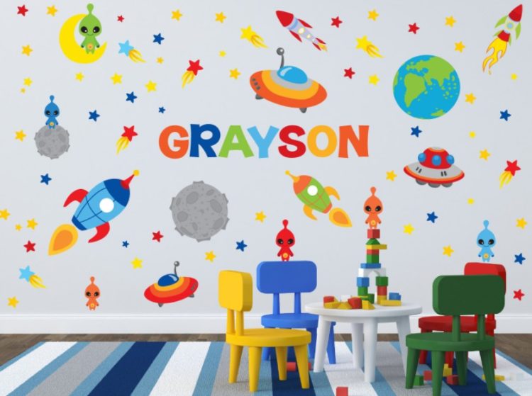 Space themed kids room idea