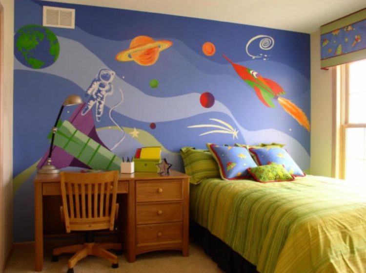 Space themed kids room idea