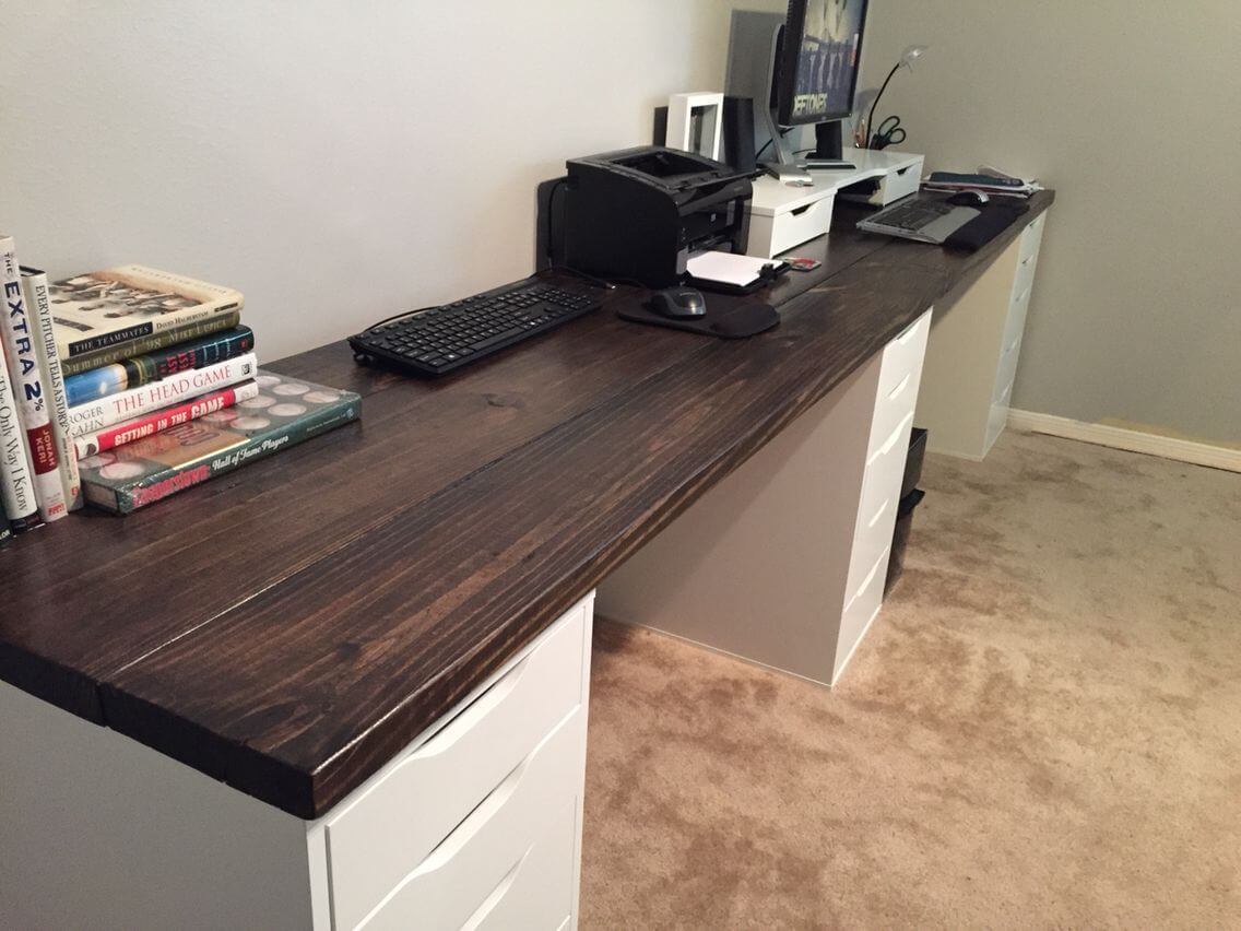 Computer Desk with Two Benches