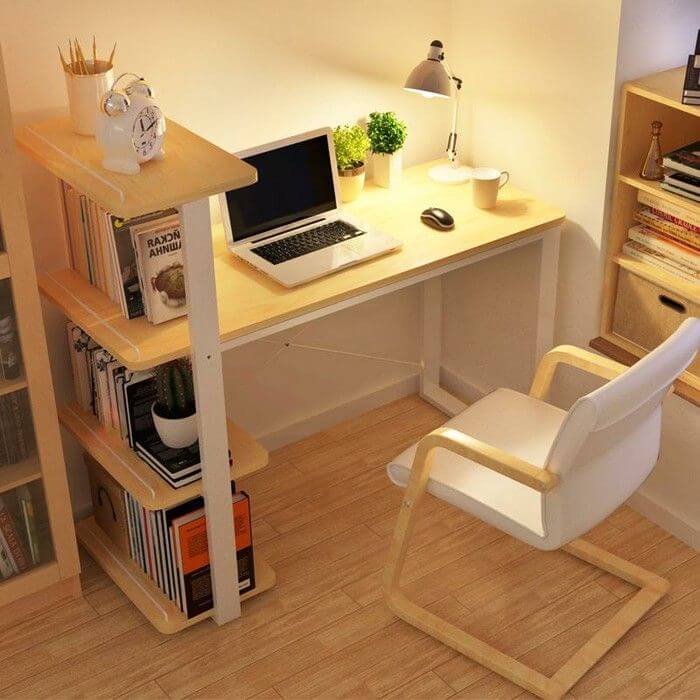 DIY Computer Desk With Bookshelves