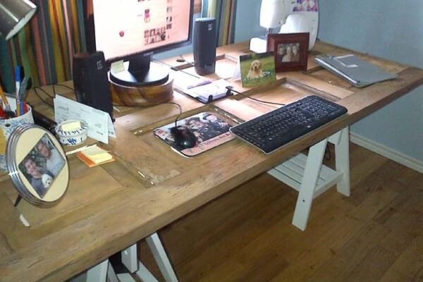 DIY Computer Desk from an Old Door