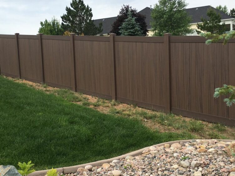 Dark Walnut Vinyl Fence