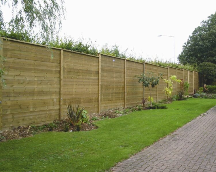 Tall Privacy Fence with Plants