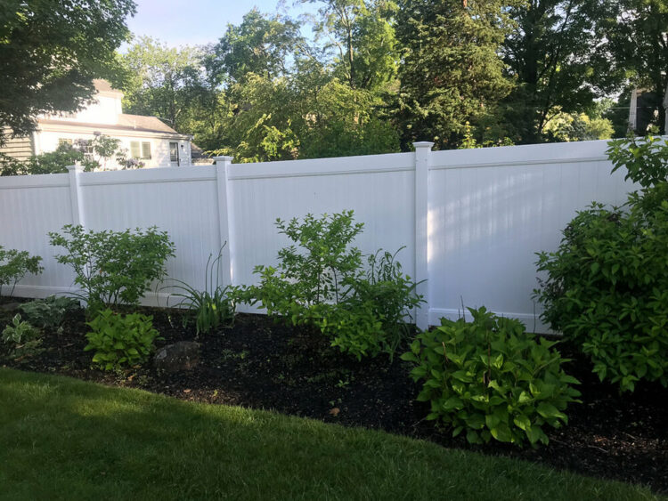 Vinyl Fence and Greenery