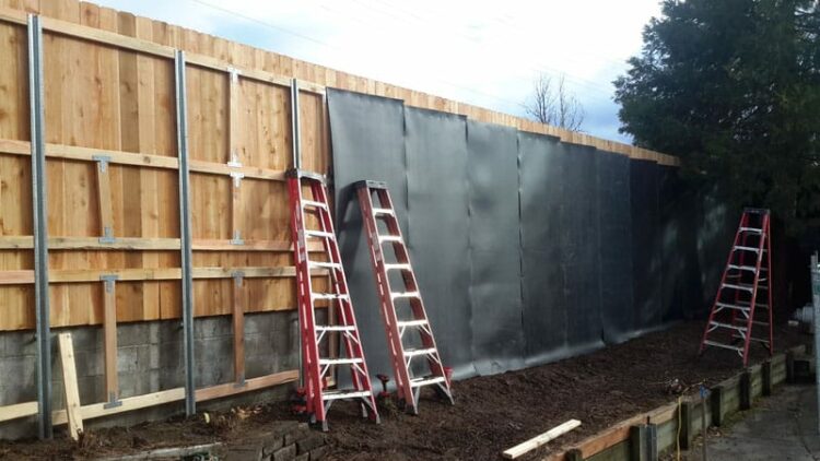 Wood Fence with Mass-loaded Vinyl