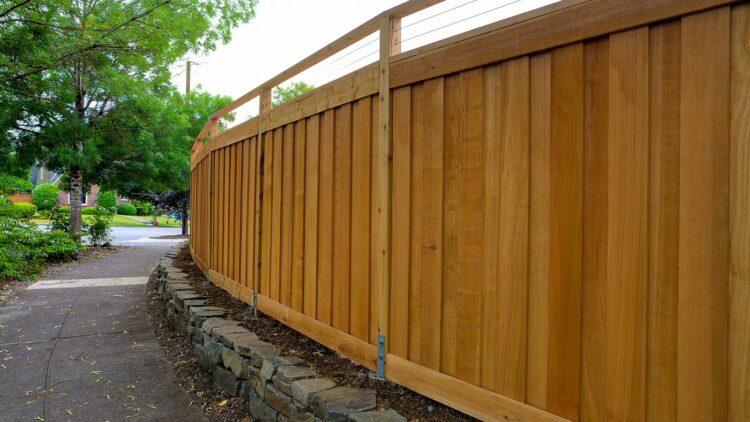 Wood Fence with a Masonry Wall