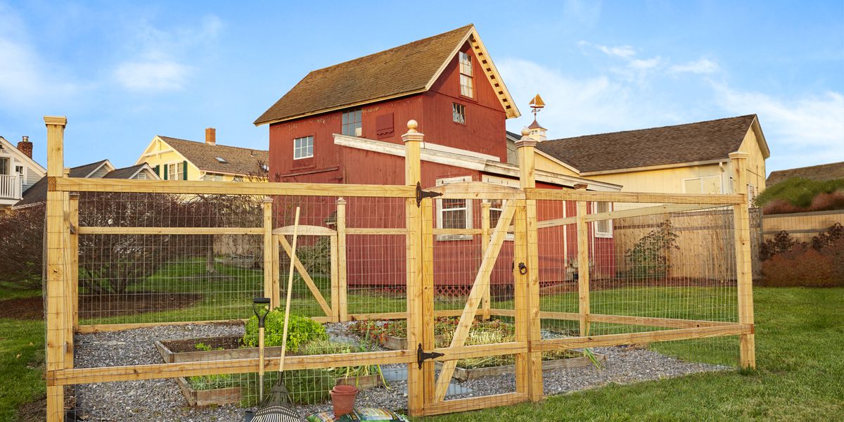 Minimalist Wood Fence with Welded Wire Mesh