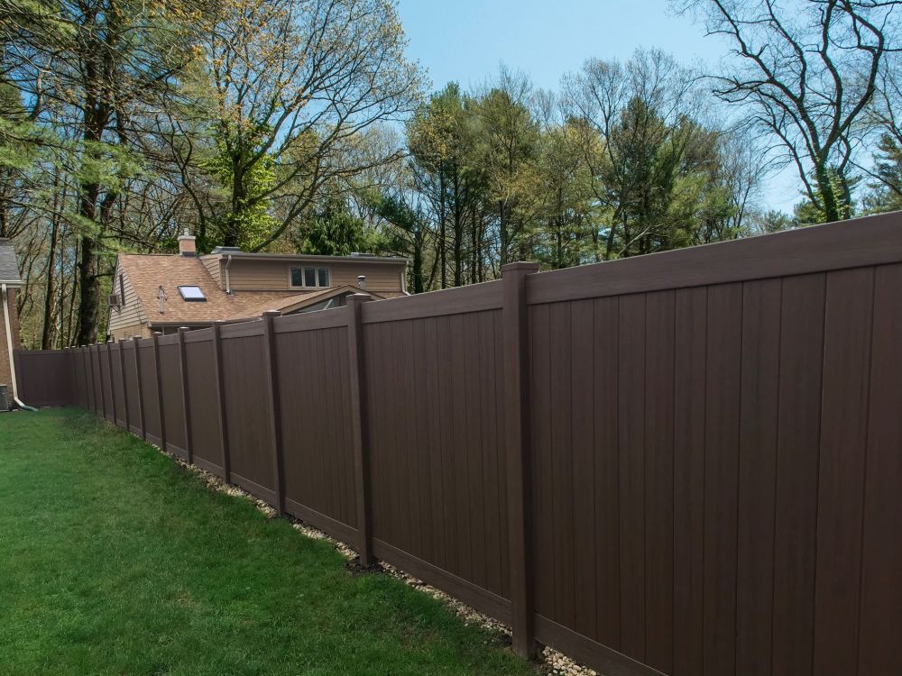 Walnut Privacy Vinyl Fence