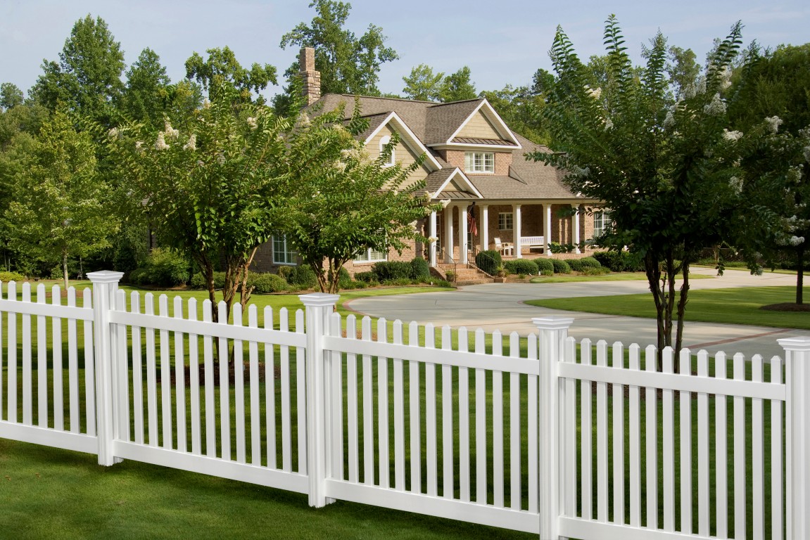 White Picket Vinyl Fence