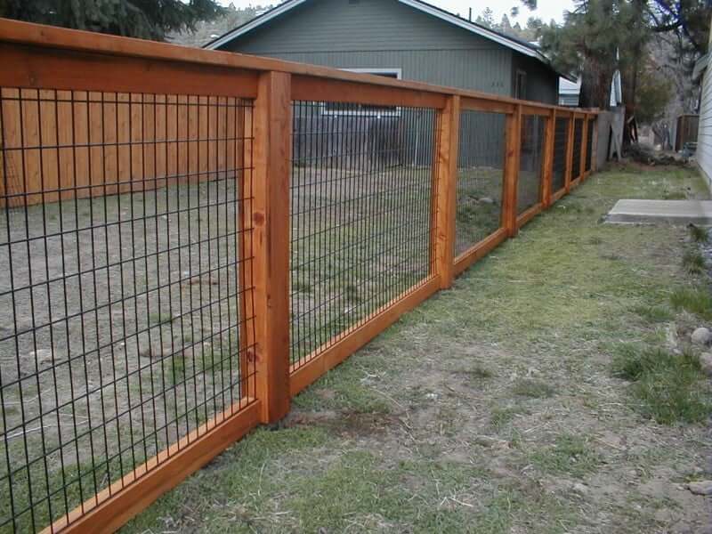 Wood Fence with Metal Wire